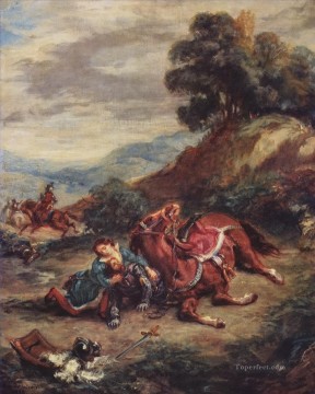 la muerte de laras 1858 Eugène Delacroix Pinturas al óleo